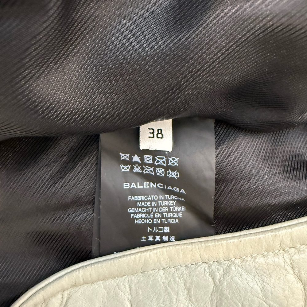 Balenciaga Leather Motorcycle Jacket Early 2000s Nicolas Ghesquière Gray Size 38 - Picture 6 of 11